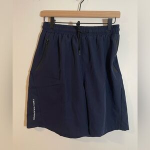 3 Pair Tech Training Athletic Shorts Zip Pockets Drawstring Waist Size Med NWOT